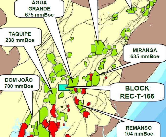 The REC-T-166 block well is being drilled to a planned total depth of about 2,500m, targeting the Macauba prospect Block REC-T-166