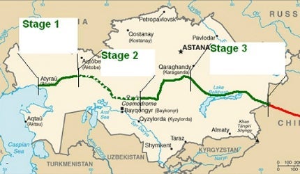 Kazakhstan-China pipeline, built in three stages Kazakhstan-China pipeline, built in three stages