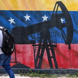 Oil rig Venezuela flag