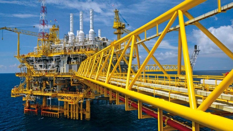 yellow offshore platform